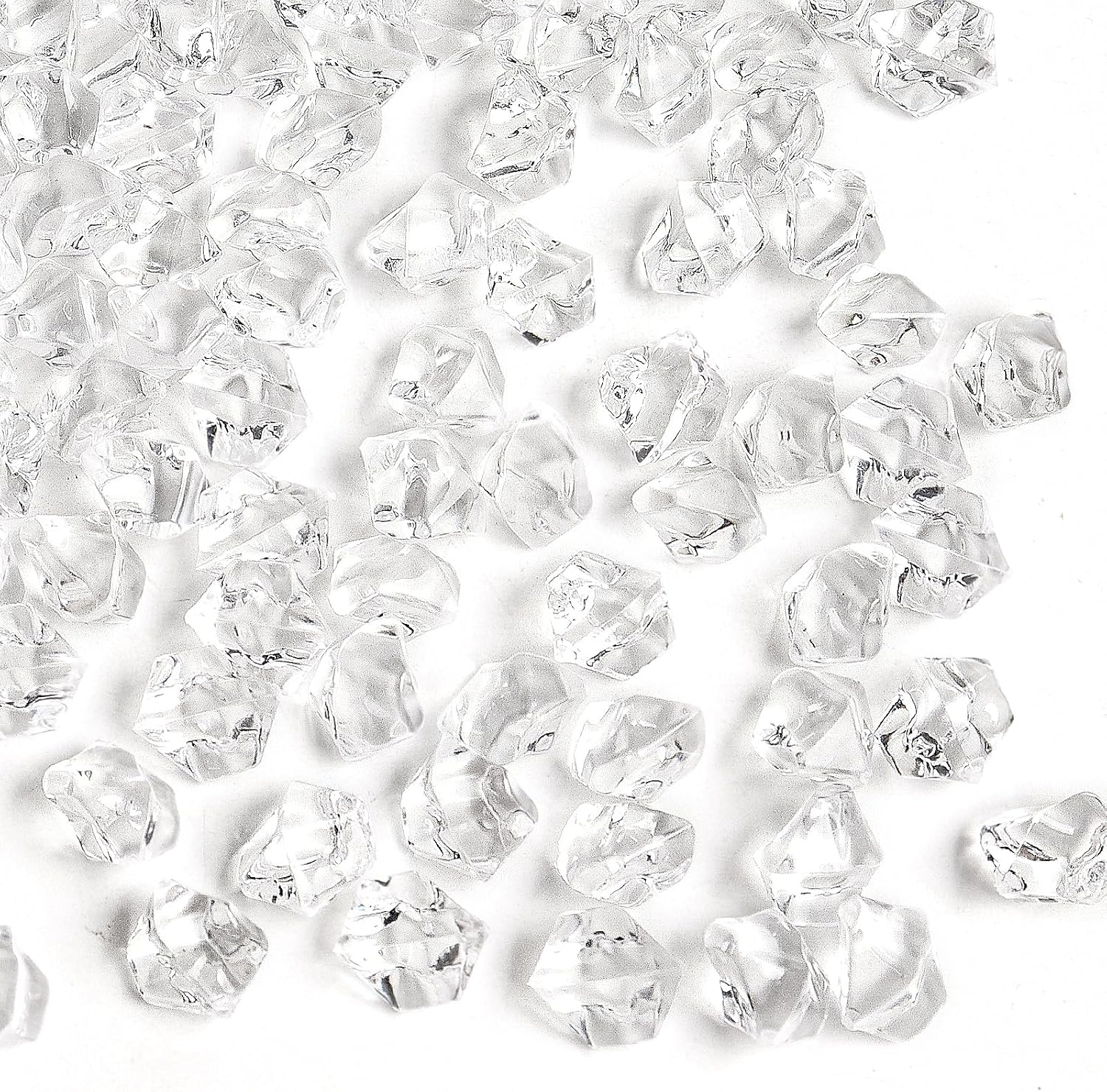 Fake Ice Cubes,1200 Pcs Clear Rocks for Vases,11 * 14 mm Plastic Diamonds,Plastic Ice Cubes Vase Fillers for Centerpieces