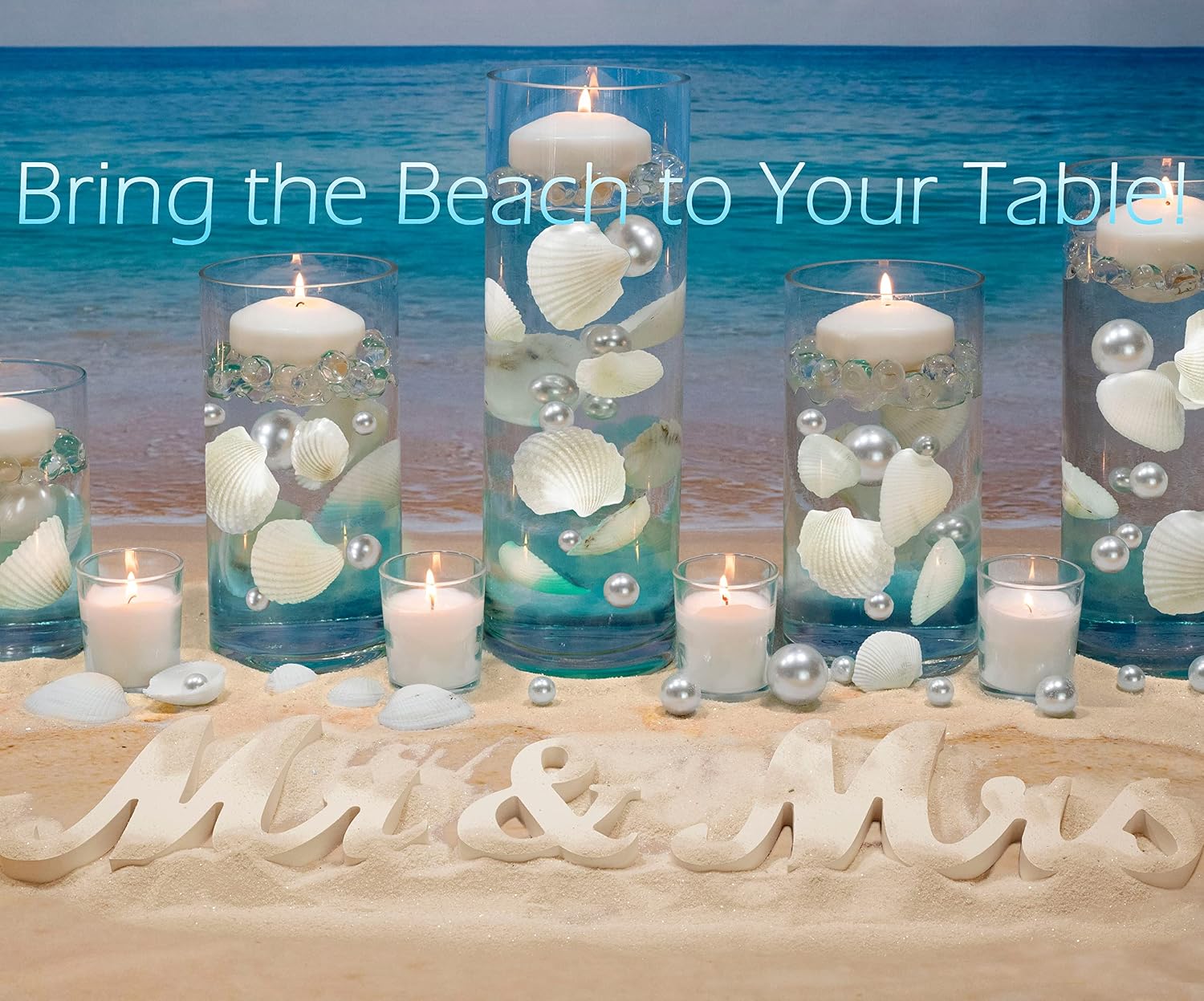Vase Pearlfection Transparent Water Gels Kit- Fills 1 Gallon for Your Vases for the Floating Effect- with Measured Prep and Storage Bag for Best Results