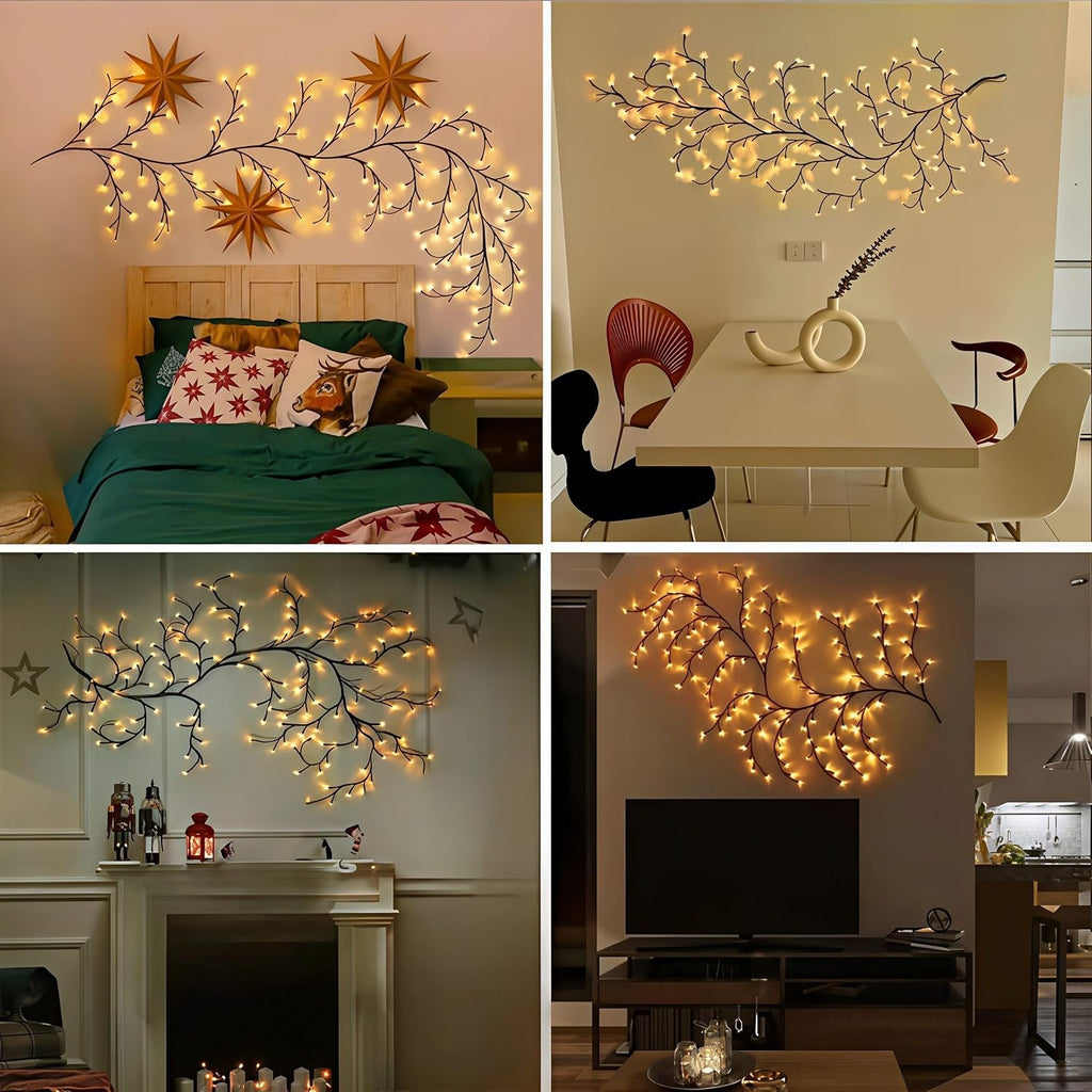 Enchanted Willow Vine Lights for Wall - 1.5m (5ft) with 72 LEDs, 8-Mode led Twinkling Tree Branch Light for Living Room, Bedroom Home Decor, Holiday Decor and Party Ambiance, Yellow