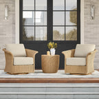 CHITA Wicker Patio Swivel Chairs with Removable Thickened Cushion, Outdoor Rattan Chairs for Sunroom, Garden, Deck, Backyard or Porch