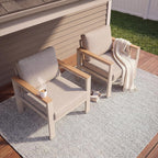 2PC Single Seat Aluminum Patio Chairs, Outdoor Furniture with 1.5mm Thick Powder-Coated Frame, Water Repellent Removable Cushions, Lightweight Single Chairs for Balcony Porch Backyard