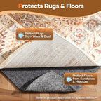 Veken Non Slip Cushioned Rug Pad Gripper 8 x 10 Ft, Felt and Silicone Backing, 1/4 inch Thick Carpet Liner for Hardwood Floors and Finishes, Under Area Rugs Anti Skid Mat, Keep Rugs Safe and in Place