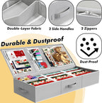 Simple Houseware 41.5" Wrapping Paper Storage Organizer - Fits 40 Rolls with Adjustable Straps, Interior Divider for Ribbons & Bows, 3 Clear Pockets for Gift Bags & Tools, 41.5''L x 16''W, Gray