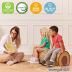 ECR4Kids SoftZone Tree Log Saddle Bench, 12in, Kids Bench, Chocolate
