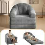 Yaheetech 93" Folding Sofa Bed Convertible Sofa 2 in 1 Sleeper Chair Bed Foldable Couch with Handle Chenille Couch for Living Room, Bedroom, Apartment Gray