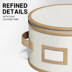 Hard Shell China Storage Containers – 5 Piece Set for Storing Dinner Plates, Salad Plates, Mugs, Quilted Dividers for Safe Moving and Seasonal Storage, Beige