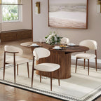 5-Piece Extendable Oval Dining Table Set for 4, 55"-71" Kitchen Table and 4 Beige Linen Chairs with Metal Legs, Wood Dining Room Table with MDF Tabletop&Base, Wulnat