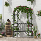 Metal Garden Arbor Bench with Trellis for Outdoor Seating