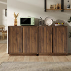 1pcs Sideboard Cabinet Buffet Cabinet with Storage with Adjustable Shelves and Handle-Free Design Suitable for Kitchens,Hallway,and Living Rooms Brown