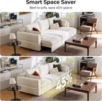 103" Electric Pull Out Sleeper Sofa Bed, 2in1 Convertible Power Extendable Couch Bed with Fast Charging USB&3 Smart Motor&Wide Back, Oversized Couches for Living Room&Small Space, Velvet Beige
