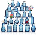 24PCS Mini Bud Vases As Wedding Centerpieces for Tables,Clear Bud Vases for Flowers,Small Flower Vases Suitable for Birthday Party,Anniversary,Wedding Reception,Baby Shower (Blue, 24PCS)