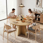 iPormis 47-Inch Round Dining Table for 4-6 People, Modern Wooden Kitchen Table for Dining Room, Farmhouse Circle Dinner Tables Furniture for Kitchen Living Room, Natural