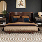 AFI, Charleston Queen Wood Murphy Bed Chest with 6" Mattress, Walnut
