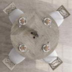 47" Round Farmhouse Dining Table, Seats 4–6, Wood Top & Legs, Sturdy Kitchen Table for Home, Dining Room, or Living Room – Grey (No Chairs)