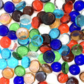 CYS EXCEL Assorted Mix Colors Glass Gemstone Beads Vase Fillers (1 LB) Flat Marble Beads Multiple Color Choices Aquarium Decor Rocks Floral Stones Decorative Mosaic Gem Pebbles (Approx. 85-100 PCS)