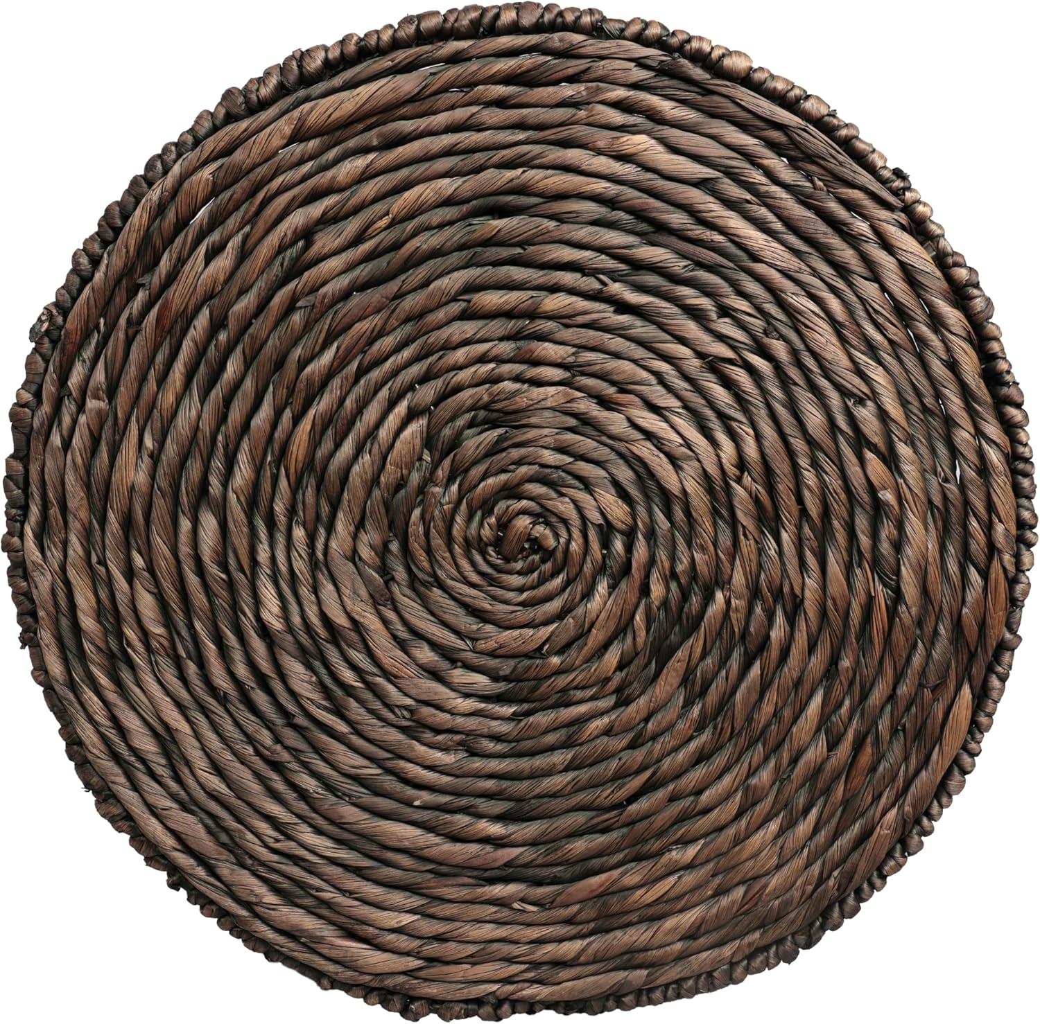 JONATHAN Y Marisol Round Brown Woven Water Hyacinth Side Table with Iron Frame, 24" Pedestal End Table for Living Room, Coastal Bohemian Accent Nightstand TBL2504B
