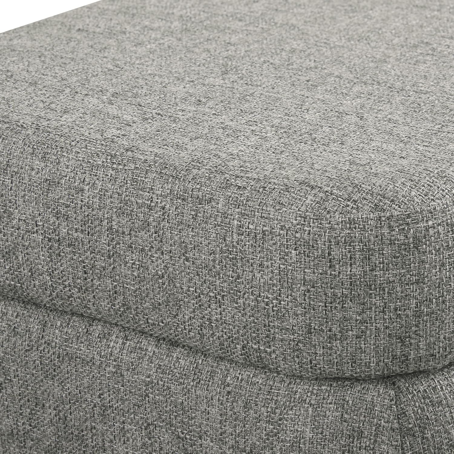 HomePop Upholstered Storage Bench with Metal Leg, 42" W, Cool Gray Woven