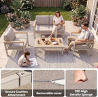 2PC Single Seat Aluminum Patio Chairs, Outdoor Furniture with 1.5mm Thick Powder-Coated Frame, Water Repellent Removable Cushions, Lightweight Single Chairs for Balcony Porch Backyard