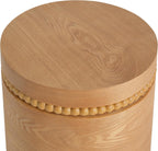 Christopher Knight Home Annie 20.28'' Wood Small Side Table, Bedside Table with Wooden Beads Accent, Round End Table for Living Room/Bedroom/Small Spaces, No Assembly Plant Stand Indoor, Natural