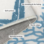 Coastal Runner Rug 2x6 for Hallway Blue Nautical Beach Decor Kitchen Throw Carpet Ultra Thin Non Slip Washable Fur Area Rug Mat for Entryway Laundry Bedroom Living Room (Blue, 24×72in)
