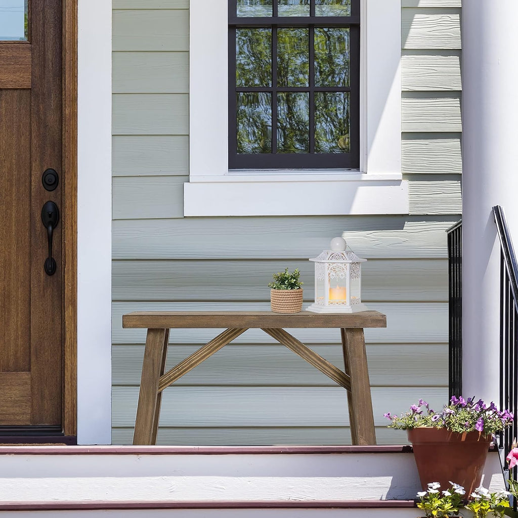 Wnutrees Sawmill Wood Bench, 30" Farmhouse Entryway Bench for Living Dining Room, Rustic Entry Way Benches Seat, Solid Wood, Handcraft Finshed, Natural