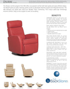 IMG Divani RG 225 Medium Glider Relaxer Rocking Recliner Swivel Chair - Trend Sand Leather Manual Recline - Adjustable Headres