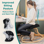 NYPOT Ergonomic Kneeling Chair with Adjustable Seats - Knee Chair for Posture Correction & Kneel Rocking Stool for Desk - Back Pain Relief and Support for Home and Office
