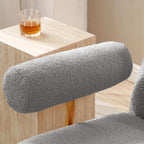 Sherpa Fabric Rocking Chair,Accent Upholstered Rocker Glider Chair for Baby and Kids,Comfy Armchair with Gold Metal Frame,Leisure Sofa Chair for,Bedroom,Living Room,Office,Grey