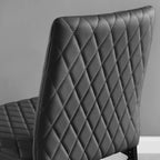 Furniturebox Milan Bar Stools - Contemporary Black Faux Leather Stools for Kitchen or Dining Room - Set of 2 with Soft Seats and Black Legs