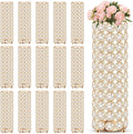 Dandat 16 Pcs Crystal Flower Vase 10.24 Inch Gold Wedding Centerpieces for Tables Vase Centerpiece Table Decorations for Room Home Wedding Party Events Decor