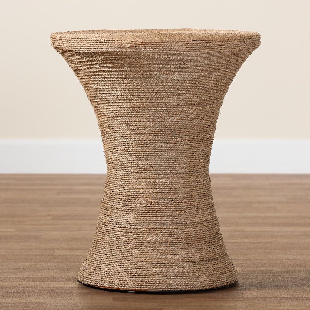 bali & pari Cady Japandi Natural Seagrass Side Table