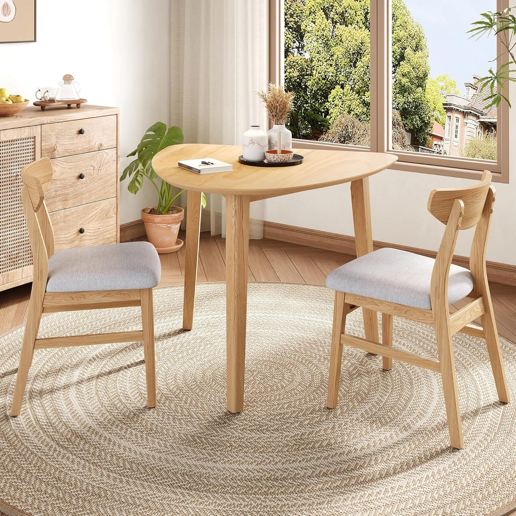 Triangular Wood Table - 35.91" Modern Space-Saving Geometric Side Table for Living Room, Bedroom, Kitchen, Natural Finish for Living Room, Small Space, Natural