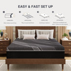 Dyonery Queen Size Mattress, 10 Inch Gel Memory Foam, Cooling & Back Pain Relief, Fiberglass Free, CertiPUR-US Certified, Foam Made in USA, Medium