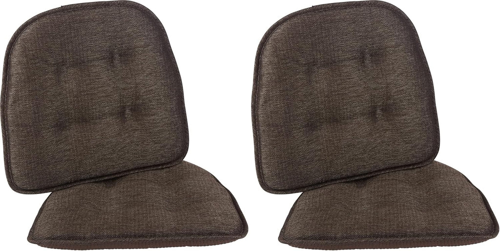 Klear Vu Omega Non-Slip Universal Chair Cushions for Dining Room, Kitchen and Office Use, U-Shaped Skid-Proof Seat Pad, 15x16 Inches 4 Pack Solid Chestnut 2 Count