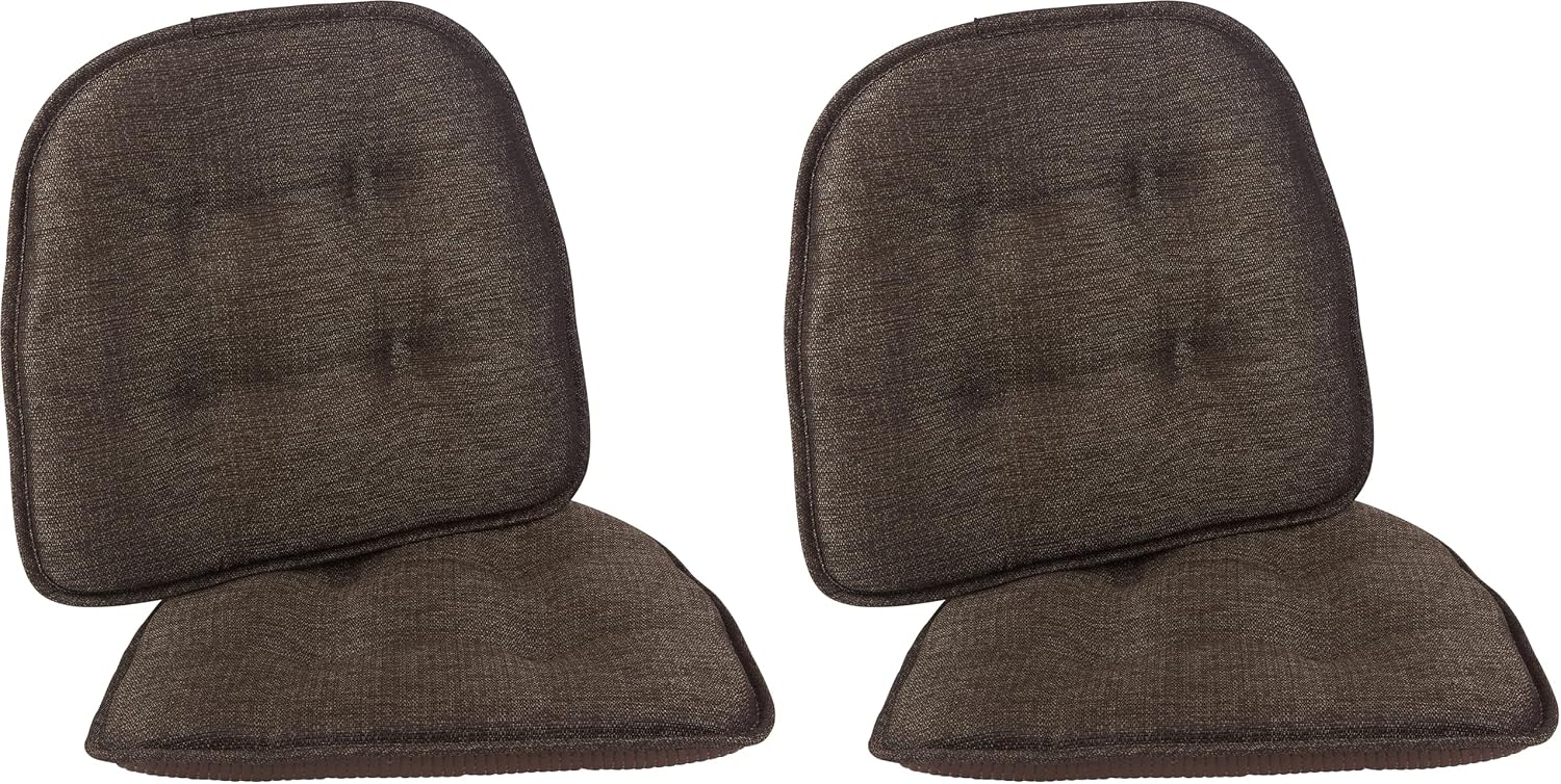 Klear Vu Omega Non-Slip Universal Chair Cushions for Dining Room, Kitchen and Office Use, U-Shaped Skid-Proof Seat Pad, 15x16 Inches 4 Pack Solid Chestnut 2 Count