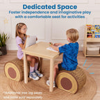 ECR4Kids SoftZone Tree Log Quarter Seat, 14in, Kids Bench, Chocolate