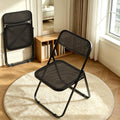 JPBSTO Folding Chairs, 300lb Capacity Steel Frame, Foldable for Indoor Outdoor Party,2-Pack,All Black