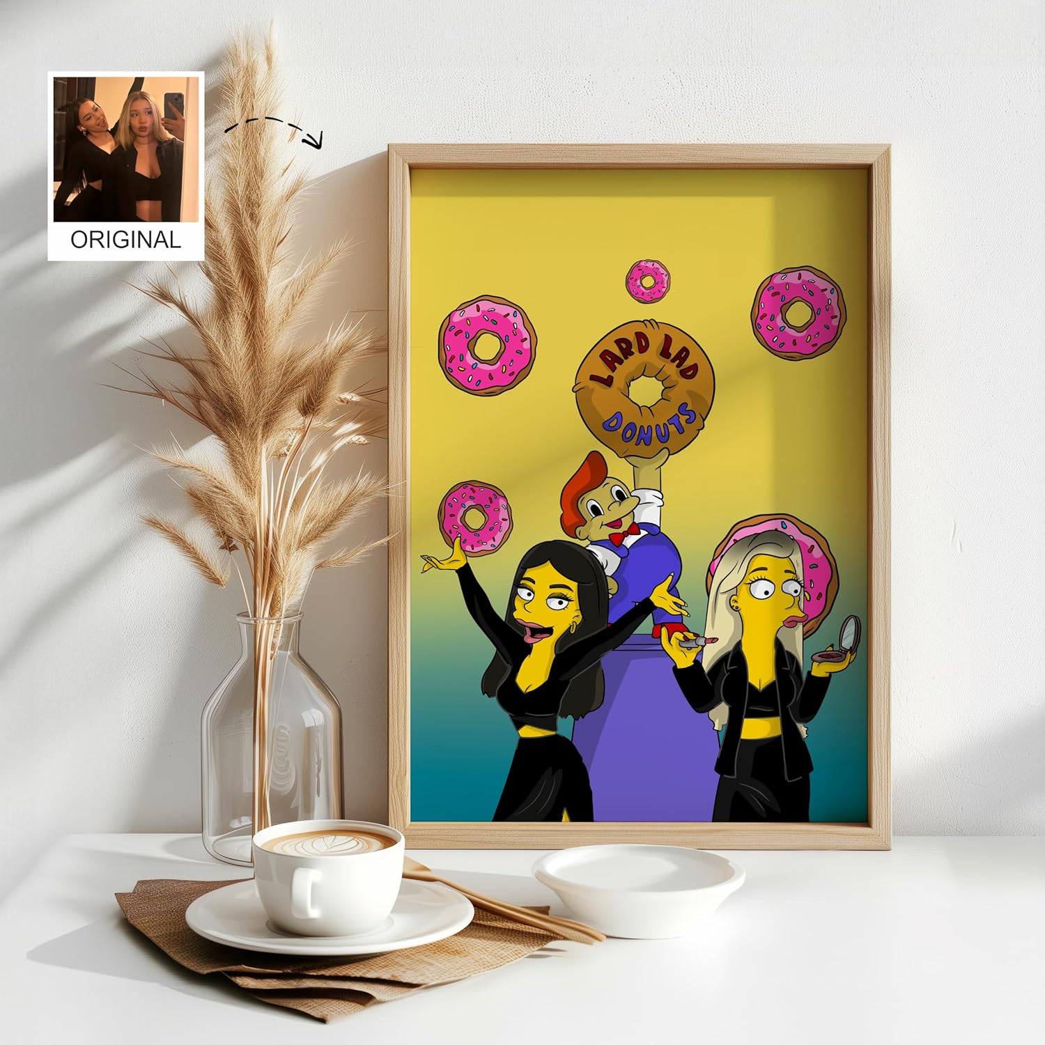 NudoHome Personalized Custom Yellow Portrait – Hand-Drawn Cartoon Style from Your Photo | Gift for Birthdays, Christmas, Mother’s Day, and Father’s Day, Gift