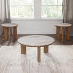 Steve Silver Sidney Brown Marble Top Round End Table