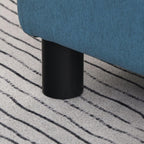 Blue Linen Fabric Ottoman Footrest - Multi-Functional for Living Room, Bedroom & Entryway