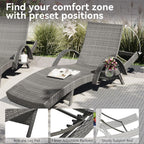 OVENTA Outdoor Wicker Patio Chaise Lounge Chair Set of 2, Gray Rattan Pool Furniture Lounger for Outside Poolside Lounges, Jumbo Co Chaise Lounge Chairs, Wicker Patio Pool Furniture