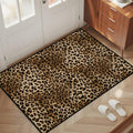 Cheetah Print Entryway Rug 2x3 Area Rug Deep Brown Animal Leopard Thin Door Mat Non Slip Washable Small Floor Mat Carpet for Entrance Porch Indoor Outdoor (Deep Brown, 2'x3')