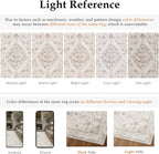 PureCozy Beige 8x10 Washable Area Rug for Living Room Neutral Vintage Floral Medallion Soft Large Rugs Low Pile Non Slip Distressed Indoor Office Carpet for Bedroom Dining Room Nursery