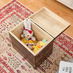 Wooden Storage Chest,Rustic Trunk Box,Storage Box for Living Room, Bedroom, Entryway,Dark Brown (S)