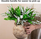 Rustic Vase - Small Vases for Pampas Grass - Farmhouase Decorative Wide Mouth vase for Bouquet, Lyeec Clay Pottery Terracotta Round Vases for Home Decor