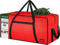 3FT/4FT/4.5 FT Christmas Tree Storage Bag, Heavy Duty Christmas Tree Bag with Reinforced Handles and Dual Zippers Wide Opening, Large Capacity fits for Artificial Christmas Tree, Red