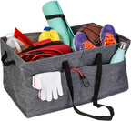 Honey-Can-Do Heavy Duty Large Collapsible Trunk Organizer with 3 Dividers, Exterior Pockets & Carrying Handles | Cargo Storage Bin for SUV, Truck, Groceries & Tools