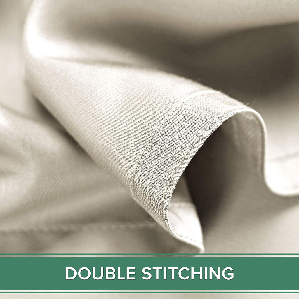 Pure Bamboo King Sheets, Genuine 100% Organic Viscose Derived from Bamboo Bed Sheet Set, Luxuriously Soft & Cooling, Double Stitching, 2 Year Quality Promise (King, Ivory)