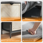 Shoe Storage Bench with 2 Flip Drawers, Shoe Organizer Cabinet Benches with Cushion Shoe Rack for Front Door Entrance Entryway Living Room(Oak&Black)