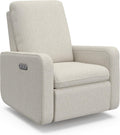 Graco Teddi Power Recliner Swivel Glider, Electronic Power Recline, Oeko-TEX 100 Certified, USB-A & USB-C Charger, Premium Cushioning & Comfort – (Dune Basketweave)